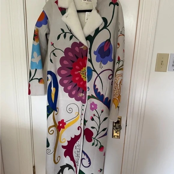 Free People Nigel Preston Colorful Floral Long Coat - Picture 7 of 10